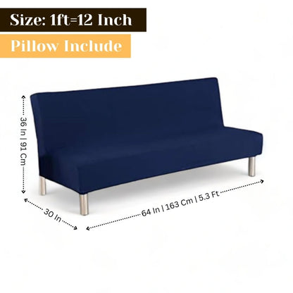 Premium Cool Fabric 3 Seater Sofa for Your Bedroom, Office etc (Vintage Blue)