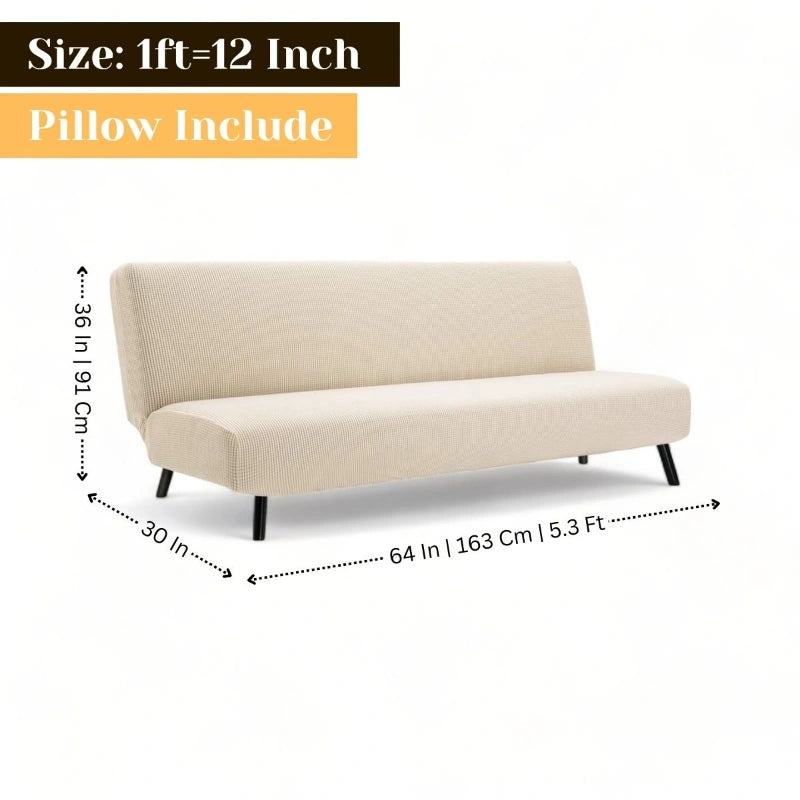 Premium Cool Fabric 3 Seater Sofa for Your Bedroom, Office etc (Asian Cream)