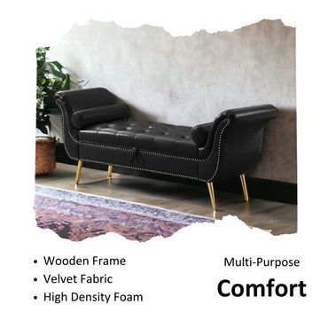 Velvet Button Tufted 3-Seater Sofa | Couch | Settee | Diwan | Premium Velvet Upholstery for Living Room