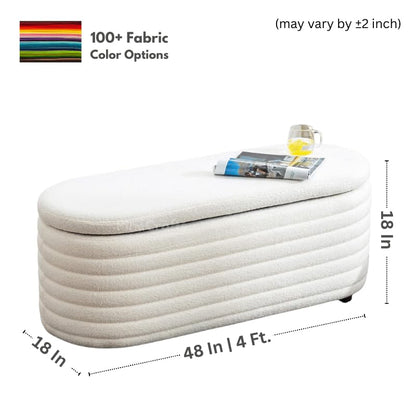 Fabric Ottoman Bench with Storage | Settee for Living Room & Bedroom