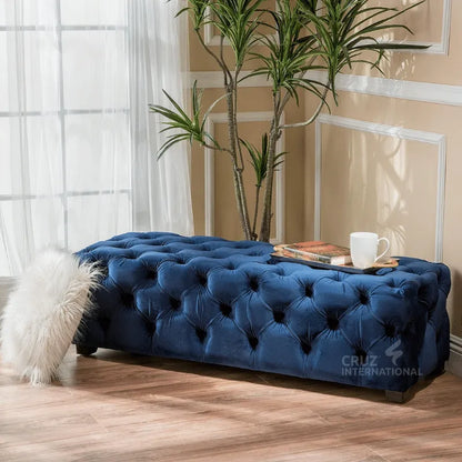 Modern Luis Ottoman & Stool CRUZ INTERNATIONAL