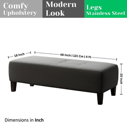 Solid Wood Bench with Cushion