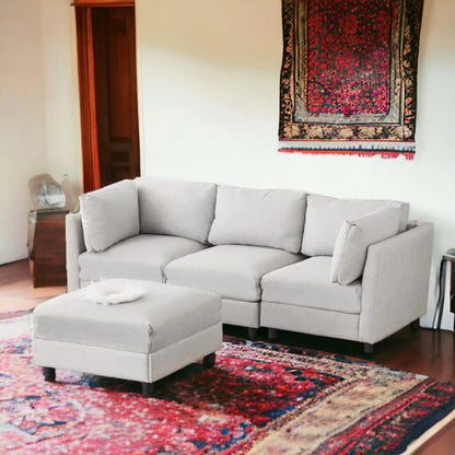 Modern Cute Look 4 Seater L Shape Fabric Sofa for Your Living Room Office