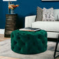 Retro Button Tufted Fabric Ottoman Bench for Living Room Office Bedroom