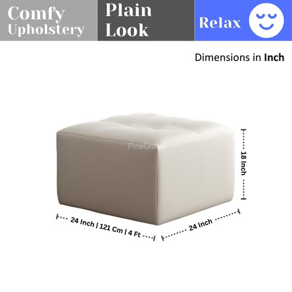 PineCrafts Square Puffy Ottoman (Beige)