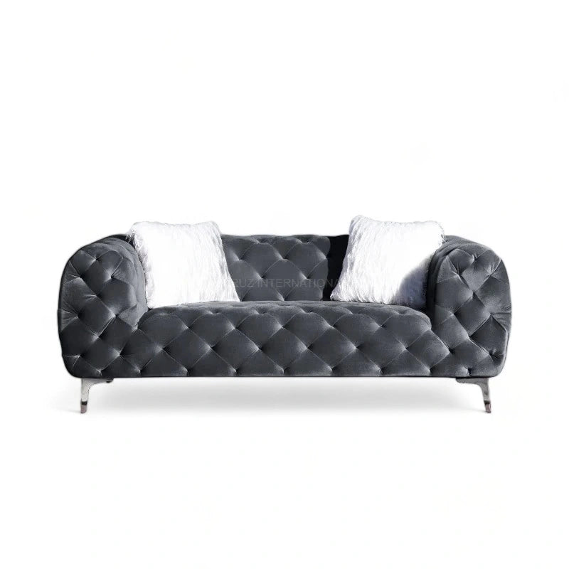 Modern Button Tufted Design Cute Look 3+1 Seater Fabric Sofa Set for Your Living Room