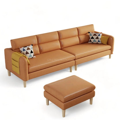 Retro Cute Look 3 Seater L Shape Fabric Sofa for Your Living Room Office