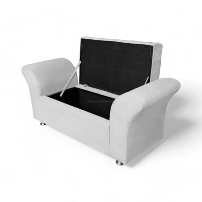 Modern Look Cute Fabric Ottoman with Storage for Living Room Office Bedroom