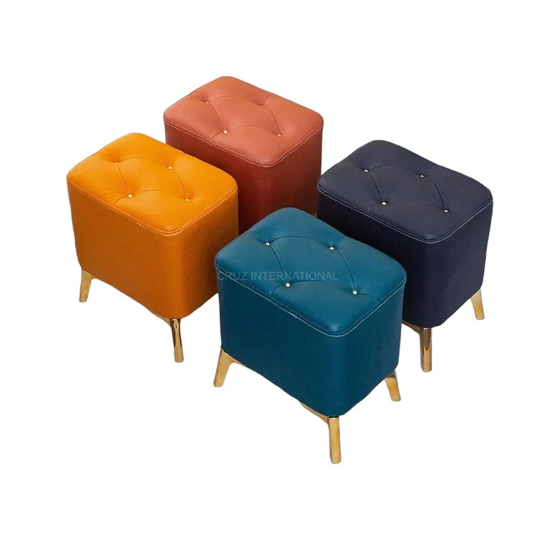 Modern Look Cute Fabric Ottoman Footrest for Living Room Office Bedroom