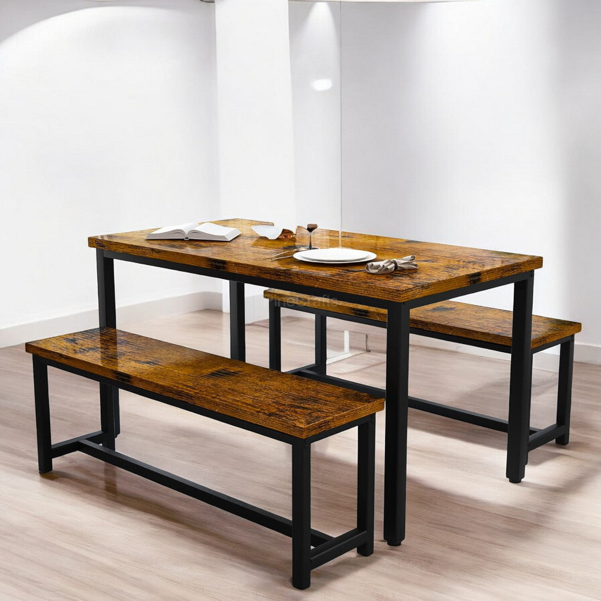 Modern Dining Table with Bench