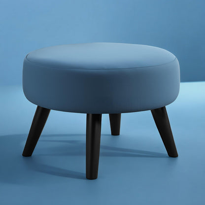 PineCrafts Round Shape Puffy Ottoman (Blue)