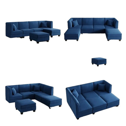 Retro Cute Look 3 Seater L Shape Fabric Sofa for Your Living Room Office