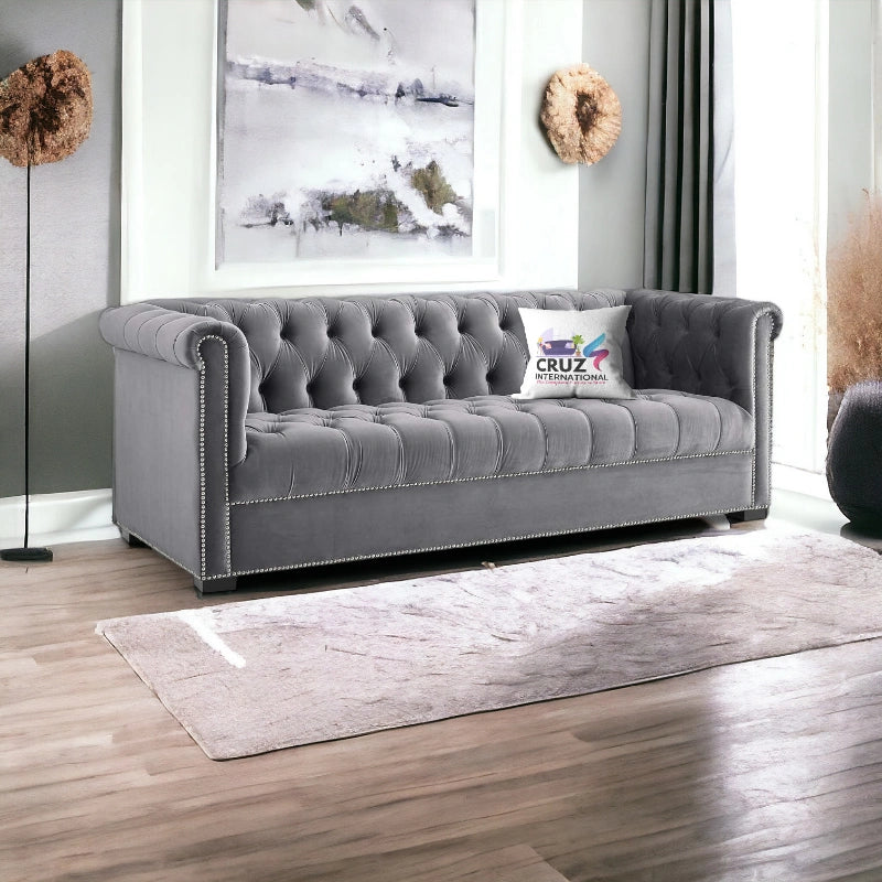 Royal Fabric 3 Seater Sofa Couch for Your Living Room, Office (Grey)