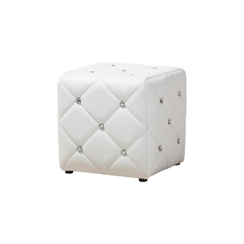 Modern Look Cute Fabric Ottoman Stool Footrest for Living Room Office Bedroom