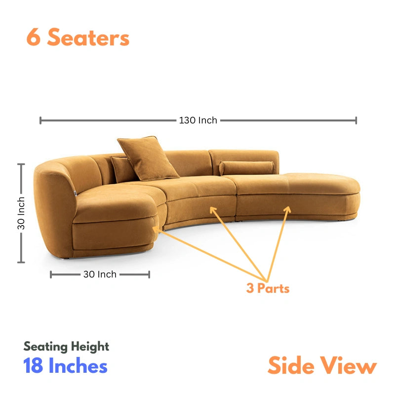 Stylish Living Room Accent Round Sofa Set