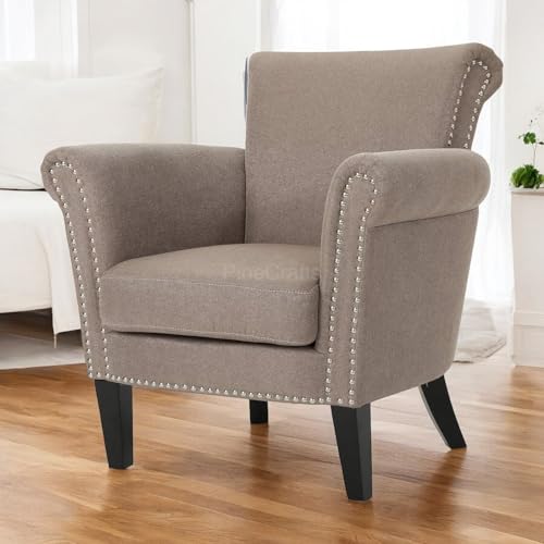 PineCrafts Elegant Upholstered Living Room Chair | Modern Design Single Seater Sofa for Small Spaces (Ocean Mist)