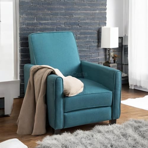 Modern Wooden Living Room Chair | Compact Single Seater Sofa | Comfortable Home Furniture (Sky Blue)