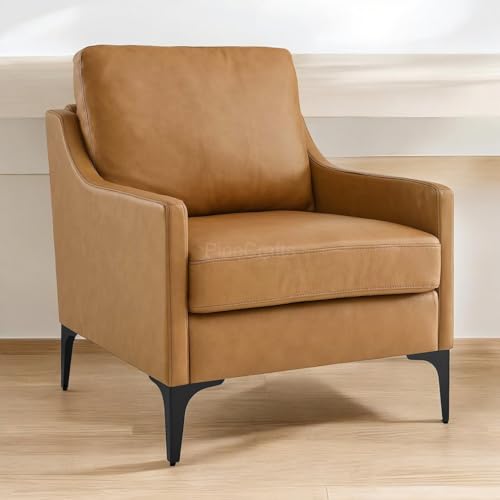 PineCrafts Mid-Century Modern Wooden Armchair | Comfortable Living Room Chair for Home Decor (Cocoa Luxe)