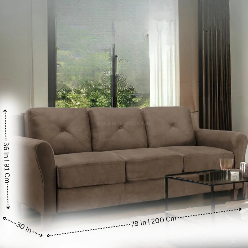 Modern Cute Look 3 Seater Fabric Sofa for Your Living Room Office