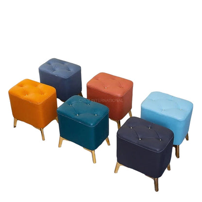 Modern Look Cute Fabric Ottoman Footrest for Living Room Office Bedroom