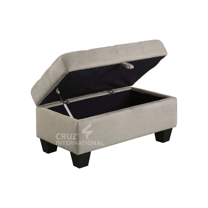 Modern L-Shape Sofa 5-Seater Solid Wood CRUZ INTERNATIONAL