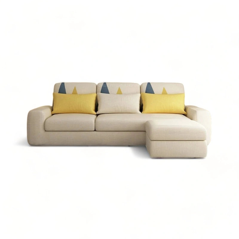 Modern Cute Look 4 Seater L Shape Fabric Sofa for Your Living Room Office