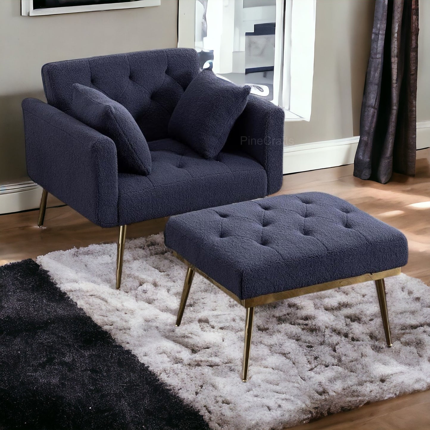 Modern Chair with Footrest – Stylish Design