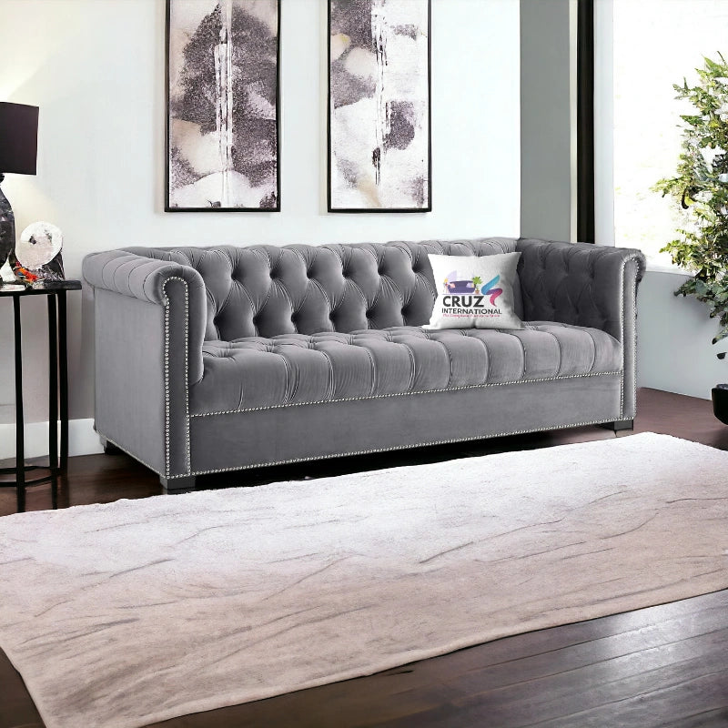 Royal Fabric 3 Seater Sofa Couch for Your Living Room, Office (Grey)