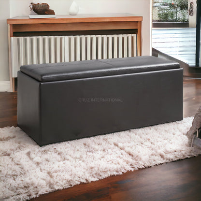 Contemporary Storage Ottoman Bench - Enhance Your Room's Ambiance