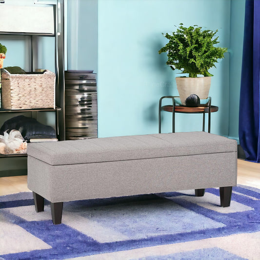 Modern Bench Ottoman with Storage – Solid Wood Frame & Velvet Fabric