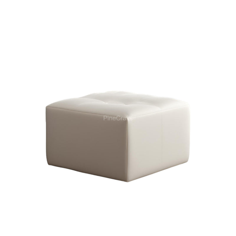 PineCrafts Square Puffy Ottoman (Beige)