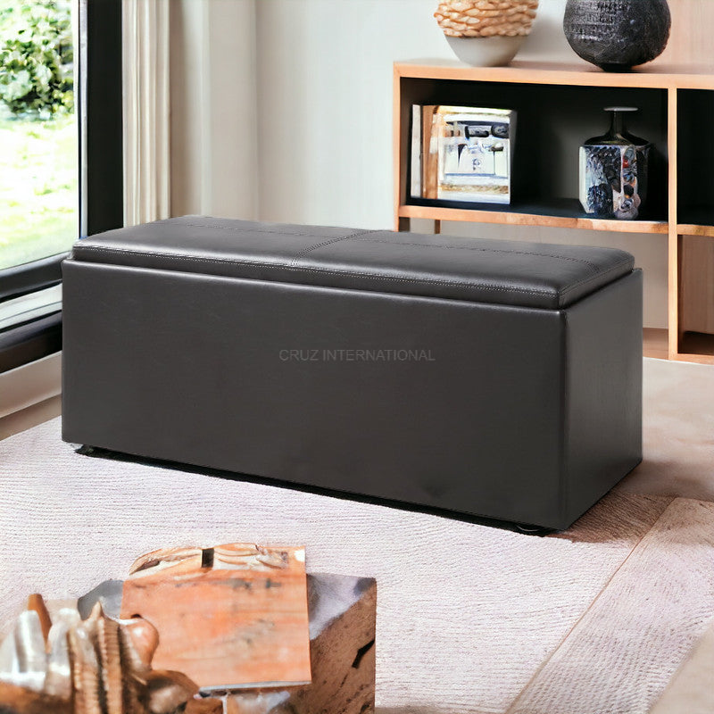 Contemporary Storage Ottoman Bench - Enhance Your Room's Ambiance