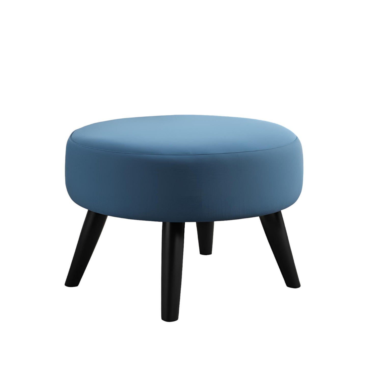 PineCrafts Round Shape Puffy Ottoman (Blue)