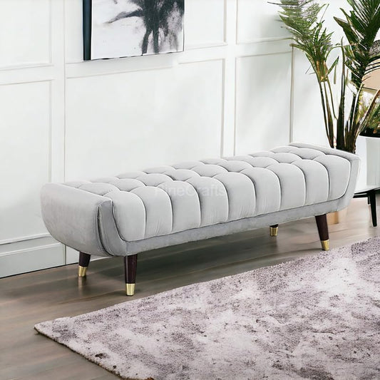 PineCrafts Modern Velvet Settee & Bench - Sturdy Solid Wood Frame - Perfect for Living Room & Entryway (Firozi)