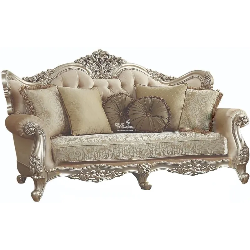 Royal Carved Sofa (6 Seater with Table) CRUZ INTERNATIONAL