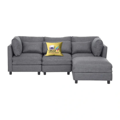 Modern 3 Seater L Shape Fabric Sofa for Your Living Room Office