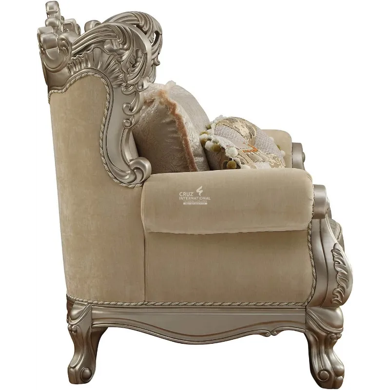 Royal Golden Carved 3 Seaters Sofa CRUZ INTERNATIONAL