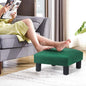 Wooden Velvet Puff Square Ottoman CRUZ INTERNATIONAL