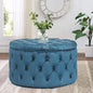 Velvet Wood Circle Ottoman CRUZ INTERNATIONAL