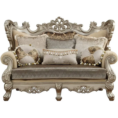 Royal Golden Carved 3 Seaters Sofa CRUZ INTERNATIONAL