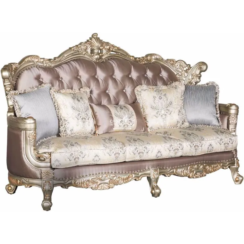 Royal Golden Carved Sofa 3 Seaters CRUZ INTERNATIONAL