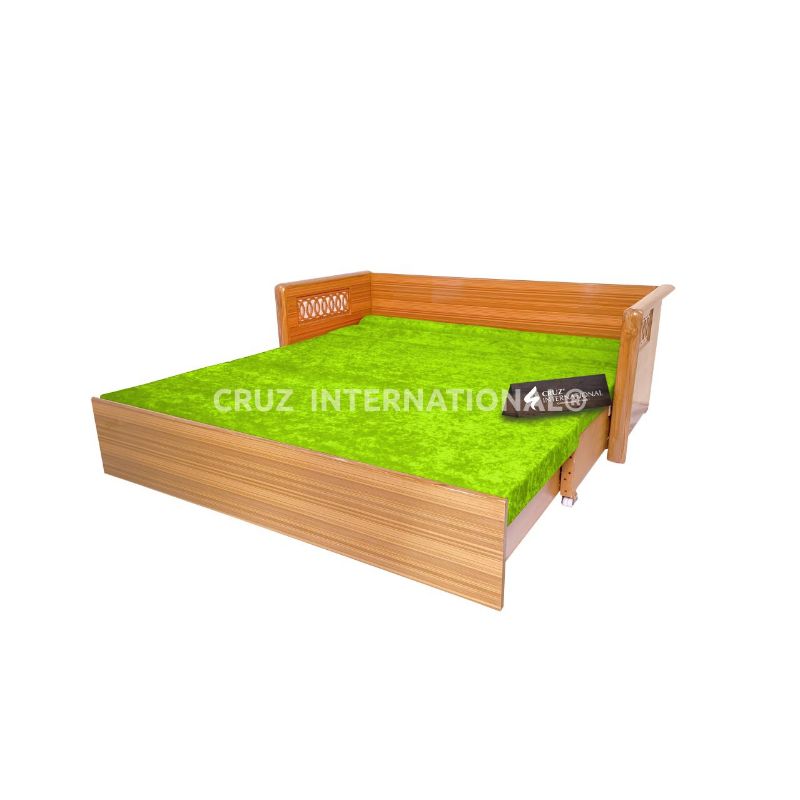 Evergreen Palmira Sofa Cum Bed Plywood & Teakwood CRUZ INTERNATIONAL