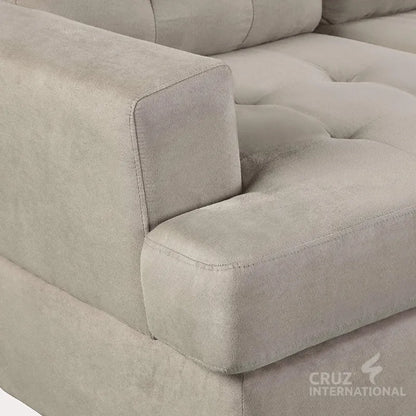 Modern L-Shape Sofa 5-Seater Solid Wood