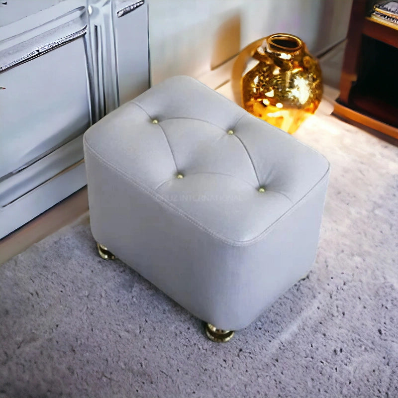 Modern Look Cute Fabric Ottoman Footrest for Living Room Office Bedroom