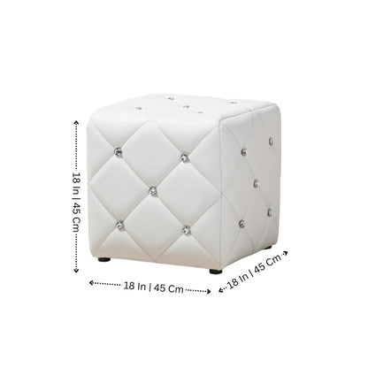 Modern Look Cute Fabric Ottoman Stool Footrest for Living Room Office Bedroom