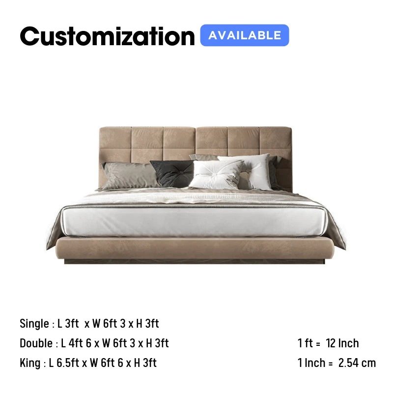 Modern Cushion Bed (Suede Fabric)