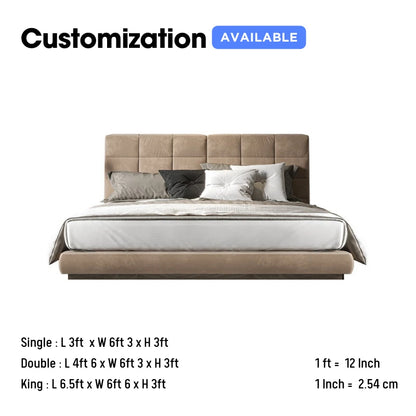 Modern Cushion Bed (Suede Fabric)