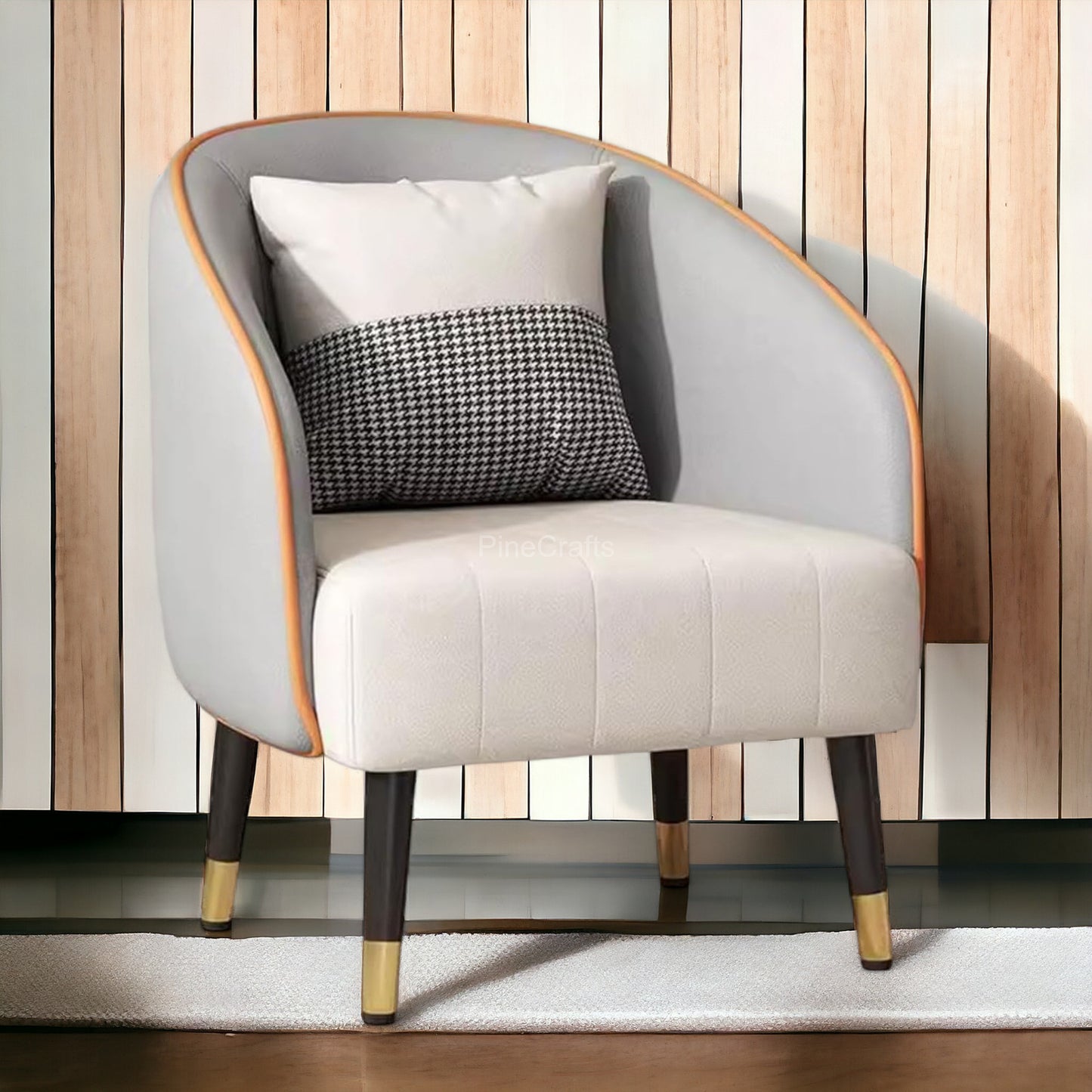 Stylish Wingback Fabric Armchair