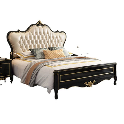 Black Maharaja Carving Bed (With Golden)