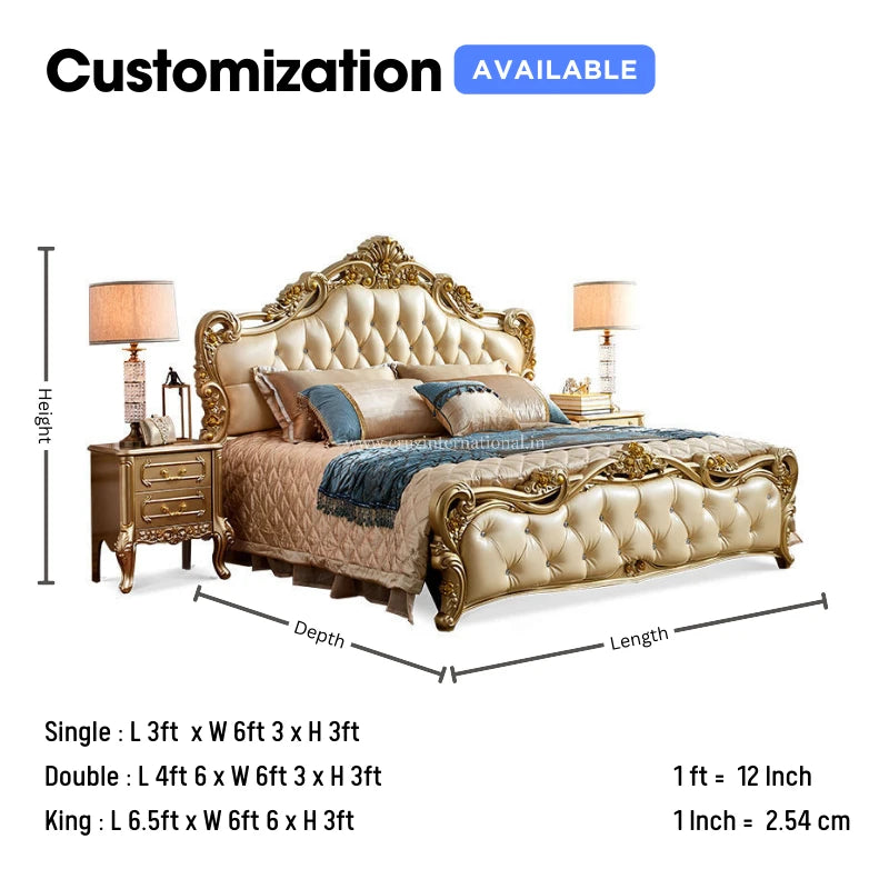 Maharaja Carving Cushion Bed